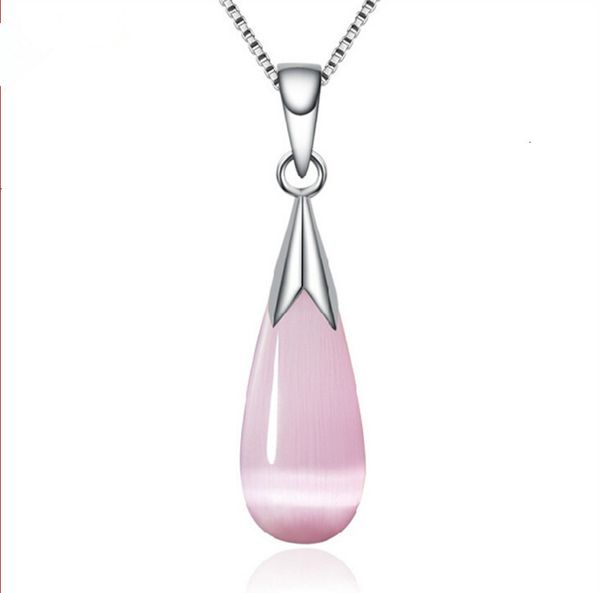 

silver water opal retro moonlight jewelry droplets moonstone female pendant for women necklace wholesale (no chain) p9