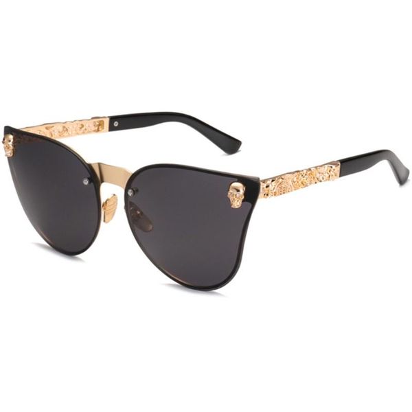 

sunglasses fashion women gothic eyewear skull frame metal temple uv400 sun glasses feminino luxury, White;black