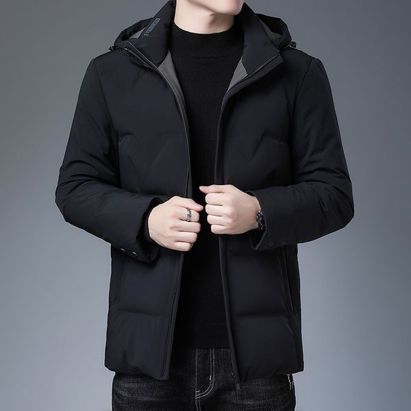 

855 business casual pure color coats male long thickening of cultivate morality men's wear warm the cold winter coat q1209, Black