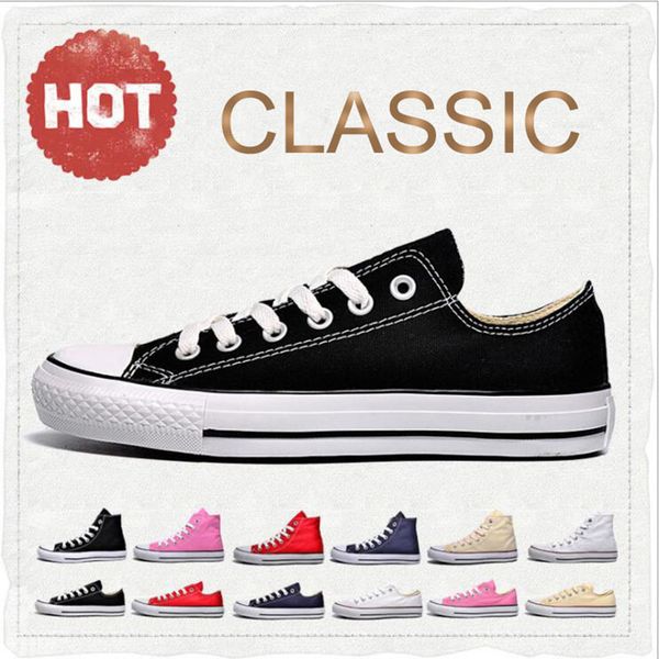 

drop shipping brand new colors all size trainers sports stars low classic canvas shoes mens sneakers womens casual shoes, Black