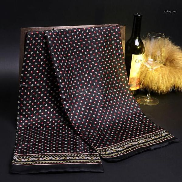 

scarves 20 pcs 80% silk 20% cotton scarf men 158*25 cms retail wholesale crepe satin bands1, Blue;gray