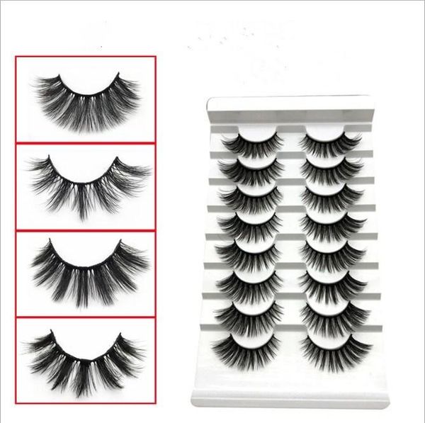 

8 pairs 3d faux mink hair soft false eyelashes fluffy wispy long thick lashes handmade soft eye lash makeup extension tools