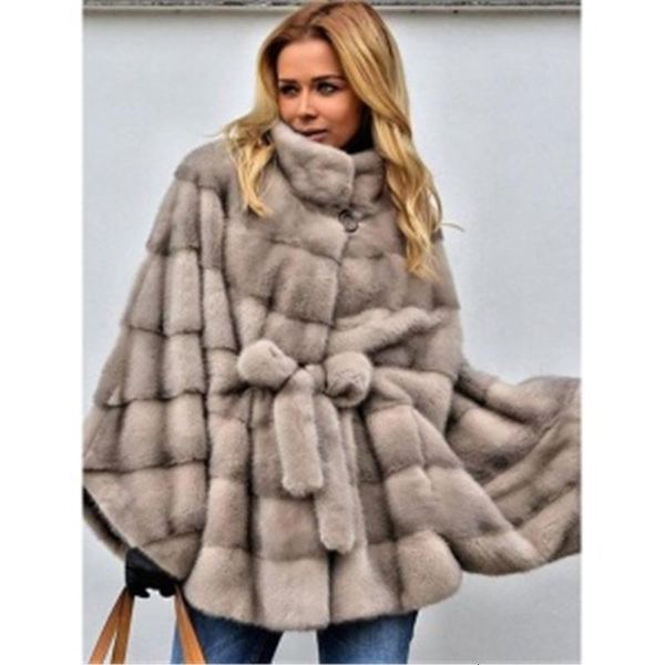 

elegant belt faux fox fur coat women winter fashion medium long artifical fox fur coat lady warm fake fox fur cloak coats, Black;brown