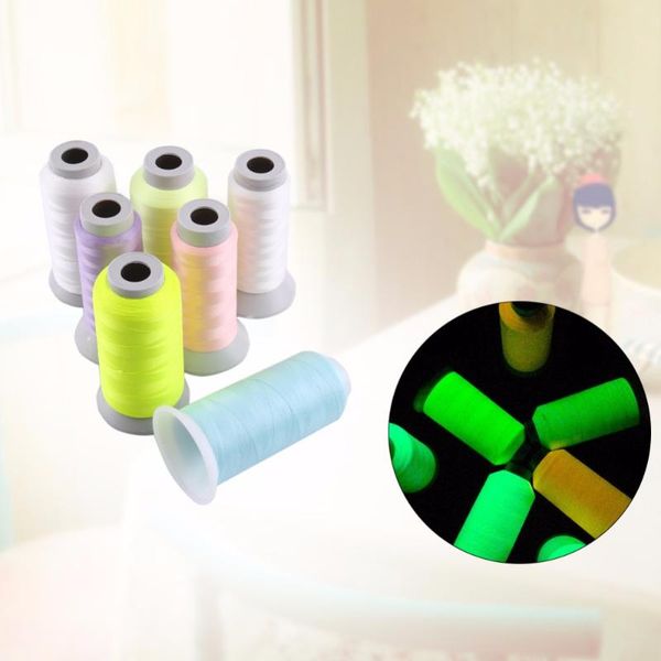 

yarn luminous embroidery sewing thread 1000/3000 spools spool glow in the dark machine hand, Black;white