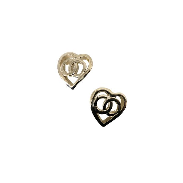 

new arrive stud metal hollowing vintage earrings trendy elegant simple love heart party jewelry accessories, Golden;silver