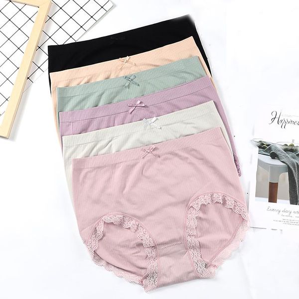 

women's panties ladies increased breathable lace graphene bottom crotch seamless briefs plus size women soft bow underwear, Black;pink