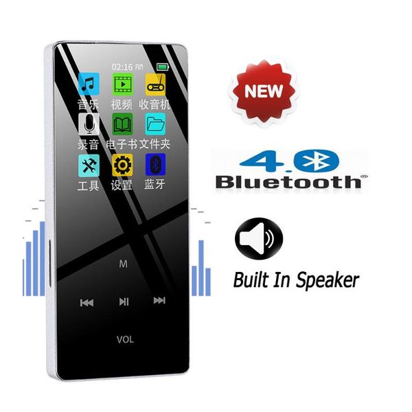 

& mp4 players mp3 player with bluetooth fm radio recording built-in speaker touch key 1.8 inch screen hifi metal portable music walkman gift