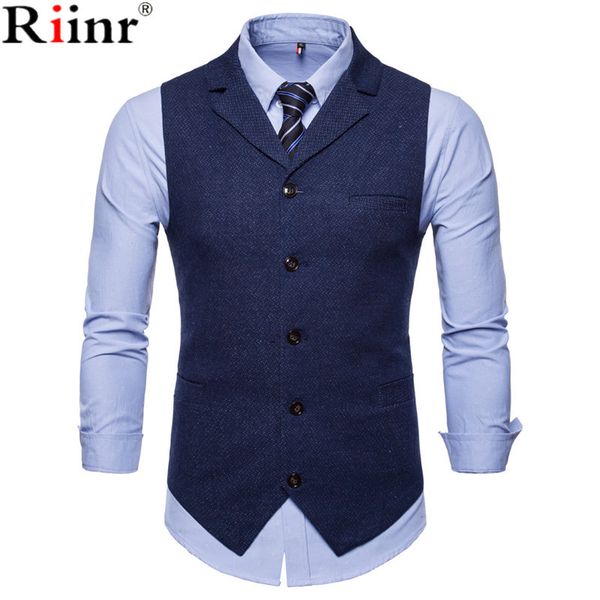 

riinr wedding dress high-quality goods cotton men's fashion design suit vest grey black high-end men's business casual suit vest q, White;black