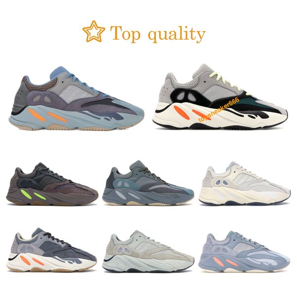 

высокое качество с коробкой kanye west 700v1 углеродный синий аналог мужчина кроссовки женщин тапки размером 36-46