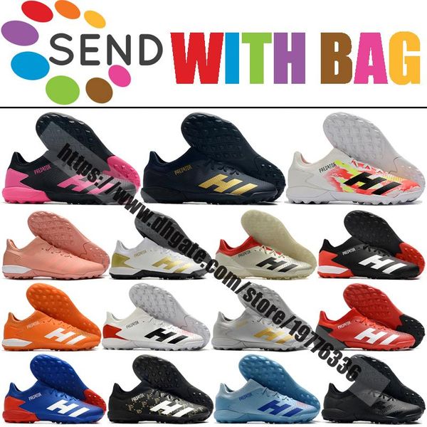 

predator mutator 20.3 l tf turf soccer football boots for mens trainers leather low football soccer cleats shoes, Black