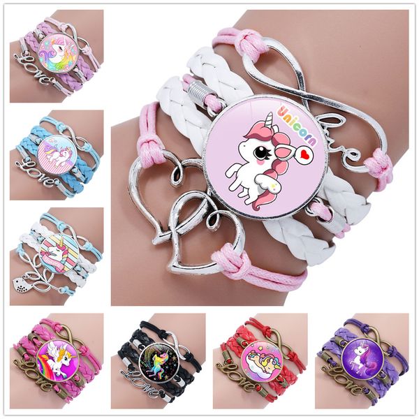

cute cartoon unicorn time gem weaving bracelet pegasus unicorn bracelet cross border new accessories, Black