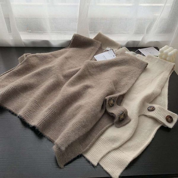 

digner style. with wool languid style, button side open loose, and the knitted waistcoat is worn outside, Black;white