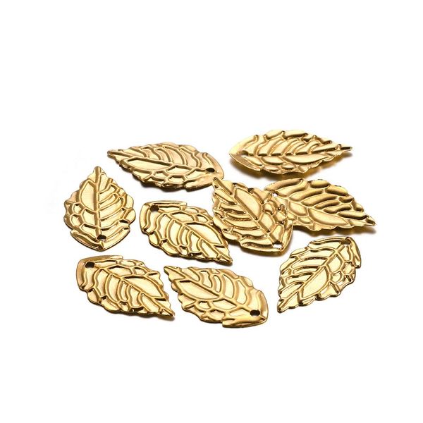 

100 pieces/set 10 * 18mm metal charms leaf shape earrings necklace pendant for diy jewelry making findings supplies accessories wmtssp