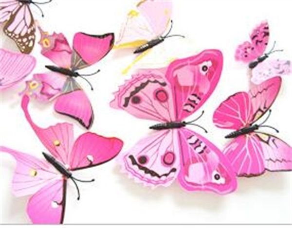 Simulação de borboleta Imã de geladeira 3D Animal Home Cor PVC Adesivo de Parede Cabelo Do Casamento Quartos Acessórios Ornamento Broche Novo 1 6DJ M2