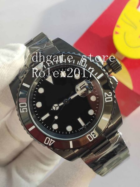 

2021 box mens igh quality perpetual 40mm ceramic beze black pvd case asia 2813 movement mechanical automatic mens watch watches, Slivery;brown