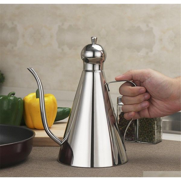 

stainless steel olive oil vinegar dispenser jar seasoning connt pot bottles container kitchen storage tools 0.5 jllann xhlight