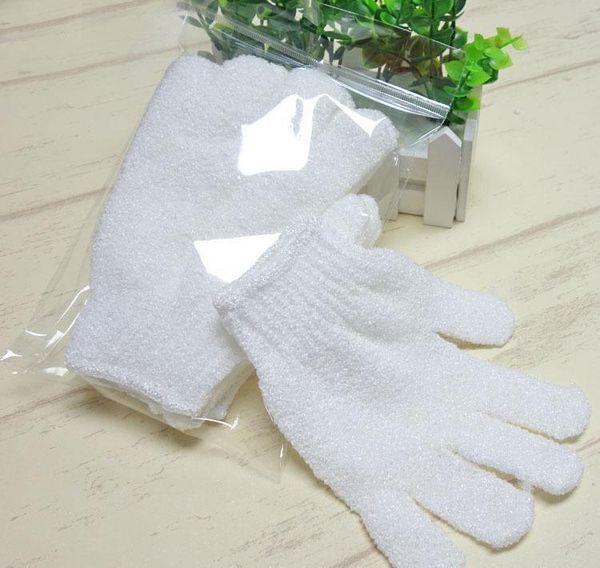 

white nylon body cleaning shower gloves exfoliating bath glove five fingers bath bathroom gloves home wmthgv mywjqq