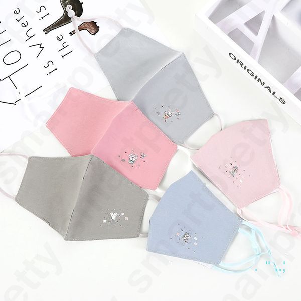 

factoryvtajkids children thin three-dimensional anti folding dust mask cotton windproof dustproof solid color cartoon printing pm2