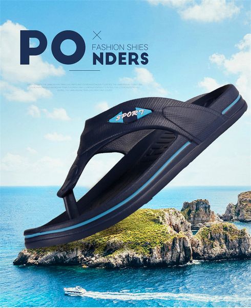 

new summer massage flip flops lightweight outdoor eva soft bottom mens bathroom sandals and slippers men's home shoes wholesale, Black