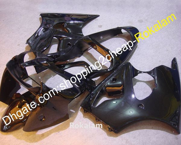 Carroçaria para Kawasaki Ninja ZX-6R ZX 6R 636 ZX6R 00-02 ZX636 ZX636 2000 2000 2000 Kit de Feira do Autociclismo Preto (moldagem por injeção)