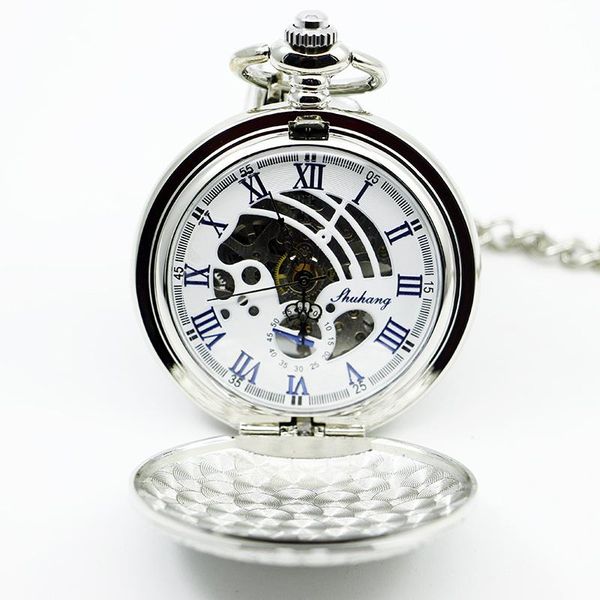 

silver shield full hunter мужчины карманные часы steampunk скелет прохладный механический ручной намотки мода дикого аксессуары таблица wmtf