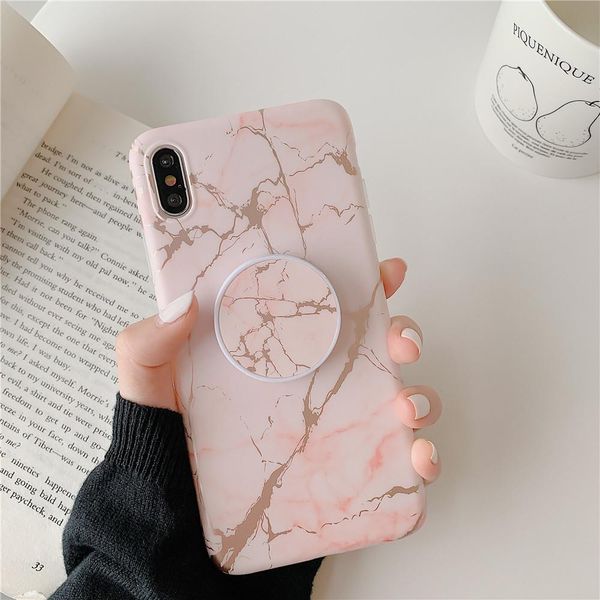 

flykylin phone case for huawei p40 lite p40 p40 pro back cover bronzing marble roses soft silicone with holder stand phone coque sqcadt