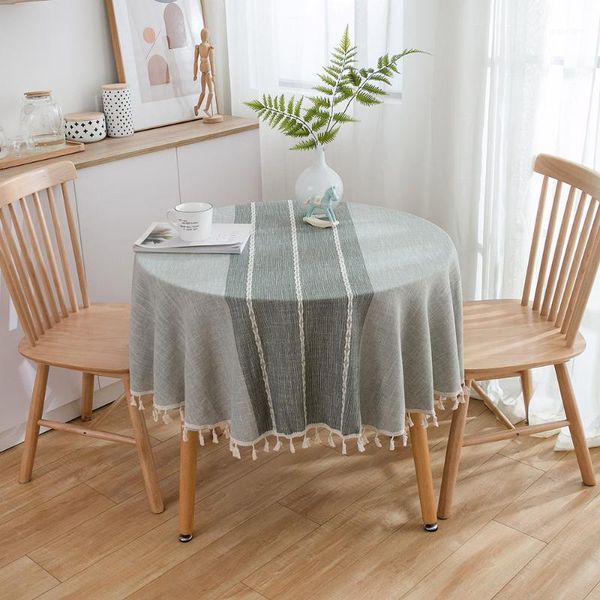 

table cloth 150cm round tassel tablecloth for coffee home kitchen decoration1