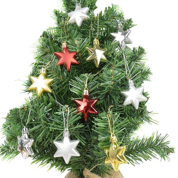 

12 шт. золото серебро красные рождественские украшения звезды висит кулон орнаменты мяч рождественские декор дерево новый год 2021 подарочна