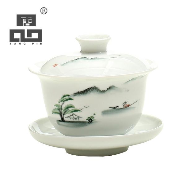 

tangpin big capacity ceramic gaiwan teacup teapot porcelain chinese kung fu tea set tangpin big wmtrbw