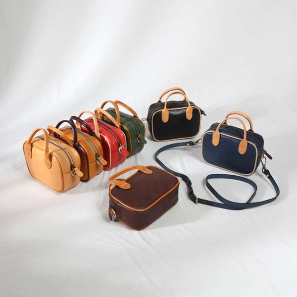 

2020 new leather women's niche design vegetable tanning hand-made handbag messenger bag