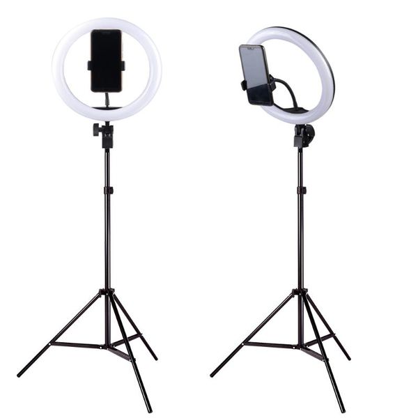 

led selfie ring light dimmable 3200-5500k studio pgraphy p fill ring light with 2m tripod for smartphone makeup youtube