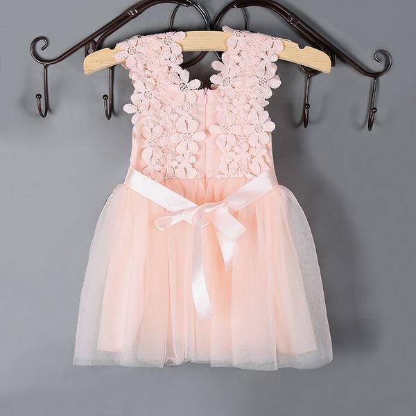 

pretty fashion girls dress flower kids clothing 2020 summer fashion sleeveless vest lace tutu princess party dress kid birthday gift, Red;yellow