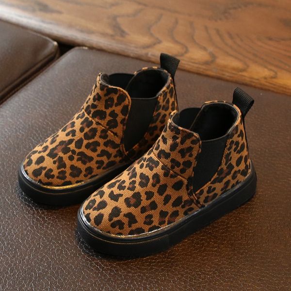 

fashion children kids baby girls martin boots shoes leopard printed winter autumn warm short ankle boots casual shoes booties, Black;grey