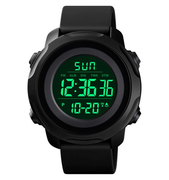 

fashion sports time outdoor beauty skmei big dial student watch multi function waterproof men's electronic watch, Slivery;brown