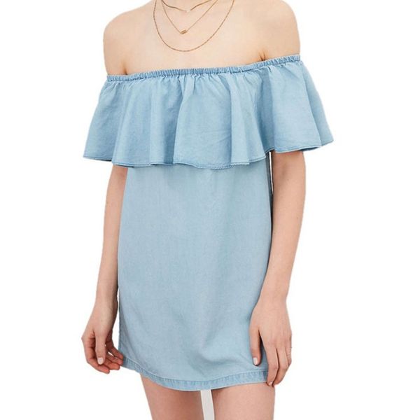 

womens sleeveless sling pullover slim loose denim dress female 6yo2ngdydd, Black;gray