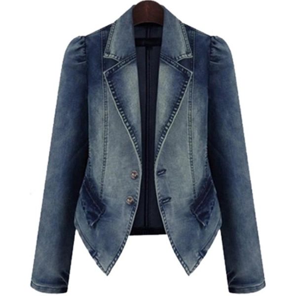 

autumn and spring women denim jackets 2020 new vintage slim denim jackets casual coat plus zise m-5xl as952, Black;brown