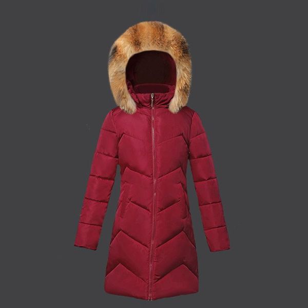 

women's down & parkas winter jacket women 2021 fashion coat real racoon fur hooded long warm female outerwear, Black