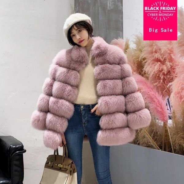 

women's fur & faux xs-4xl plus size winter fashion coat women thicken warm for female long sleeve stitching outwear l1375 ems, Black