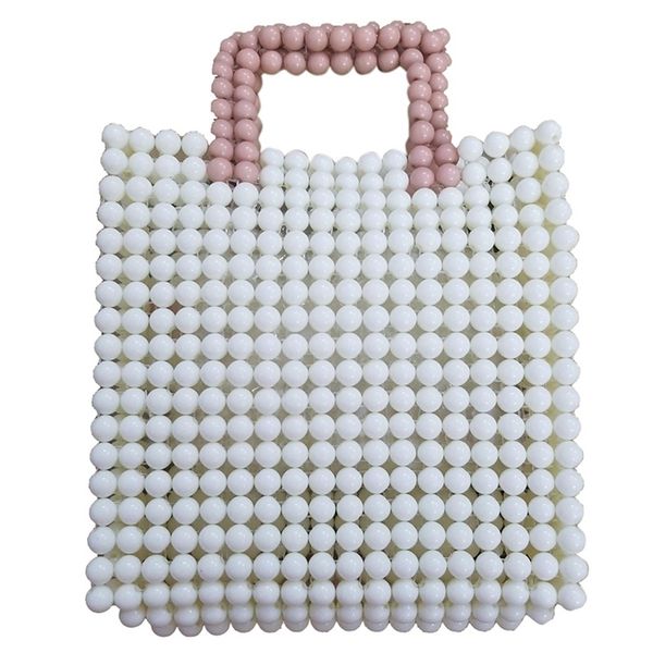 

fashion acrylic pearl handmade beaded bag women's messenger bag