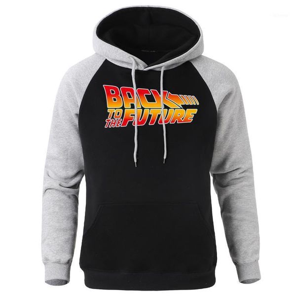 

back to the future printed hooded sweatshirt men 2020 new fahion autumn winter fleece hoodies harajuku men's sweatshirts hoodie1, Black