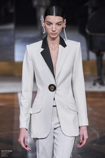 

1112 2020 autumn a line long sleeve lapel neck fashion coat white prom fashion flora print panelled brand same style n, Black