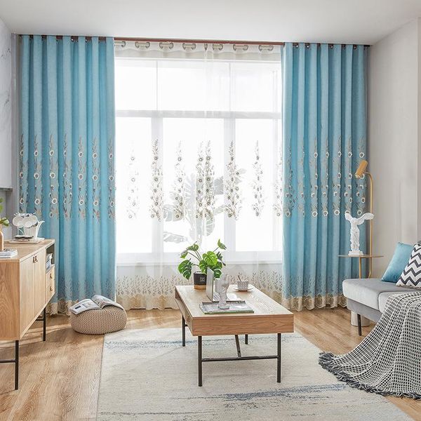 

curtain & drapes single side cashmere wool embroidery shade curtains for living dining room bedroom.