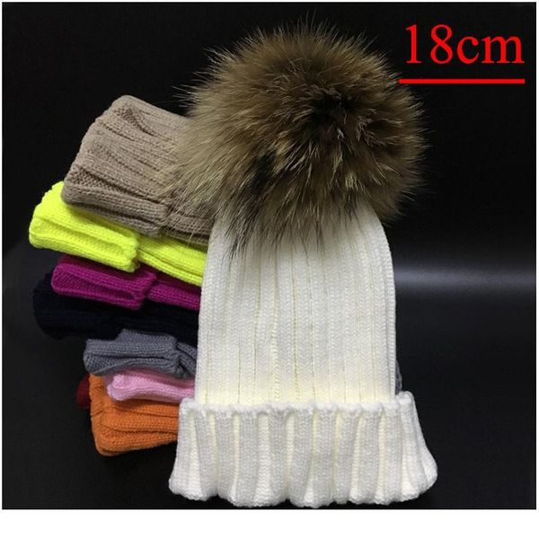 

2019 new mink and fox fur ball cap pom poms winter hat for women girl 's hat knitted beanies cap b qylasp