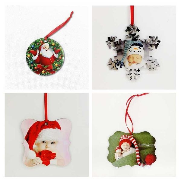 

factory5jqssnow ornaments decorations round sublimation square christmas mdf transfer printing diy blank consumable xmas gifts