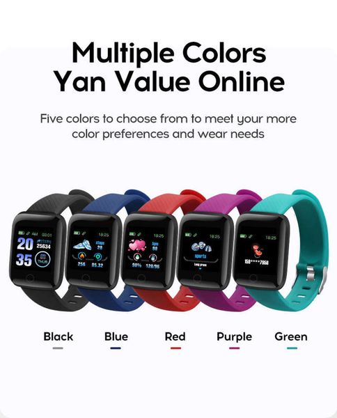 

116plus color intelligent bracelet heart rate monitoring 1.3 "d13 large screen multi movement mode handjk