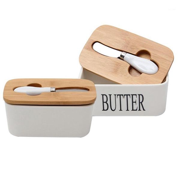 

storage bottles & jars ceramic butter dish with lid, keeper container knife candy box baking dish1