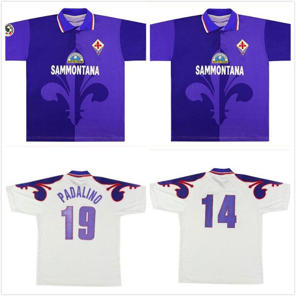 

1995 1996 джерси фиорентина ретро футбол 95 96 amoruso rui costa батистута schwarz baiano robbiati старинные классические рубашки футбол, Black;yellow