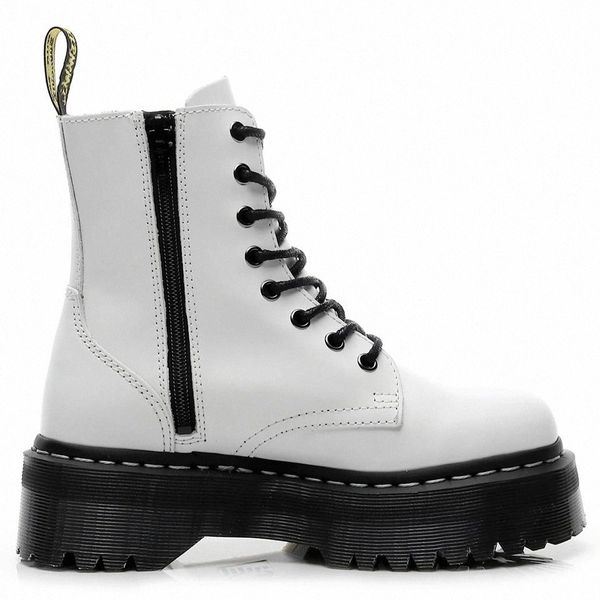 

Womens Autumn Winter Ankle Boots Lace Up Flat Heels Fur Cotton Padded Platform Shoes Woman Leather Military Botas Mujer #3w4i