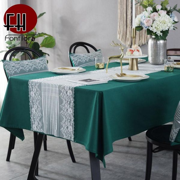 

retro dark green tablecloth europe american style table cover lace table runner decoration outside picnic single panel