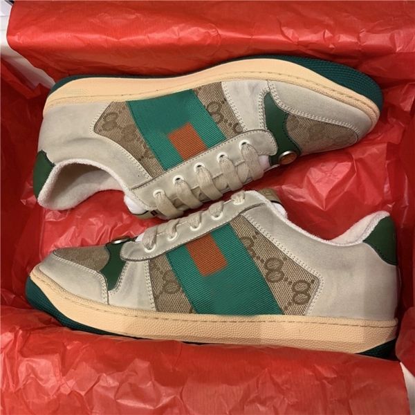 

brc6 green men women casual running fashion luxury brands designer sneakers lace-up shoes stripe 2019 red shoes black leather bee embroidere